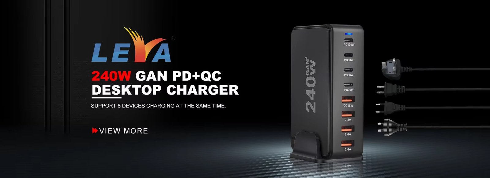 LEVA 240W GaN desktop charger